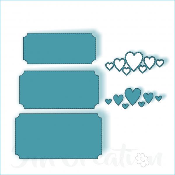 Stanzschablone - Mini-Slimline Herzbordüre